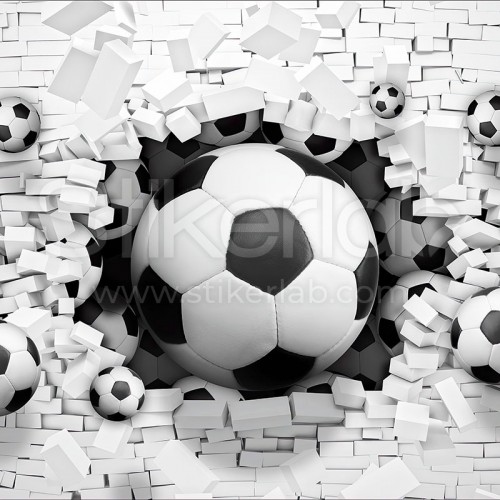 Foto Tapete 3D Football explosion Foto Tapete 3D Football explosion