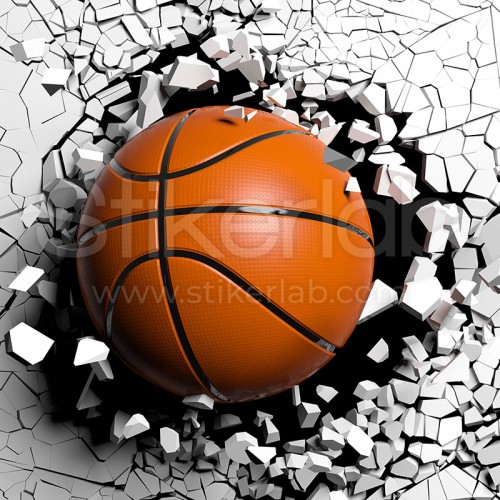 Foto Tapete 3D Basketball explosion Foto Tapete 3D Basketball explosion