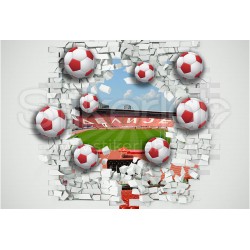 Foto Tapete 3D Football explosion 4