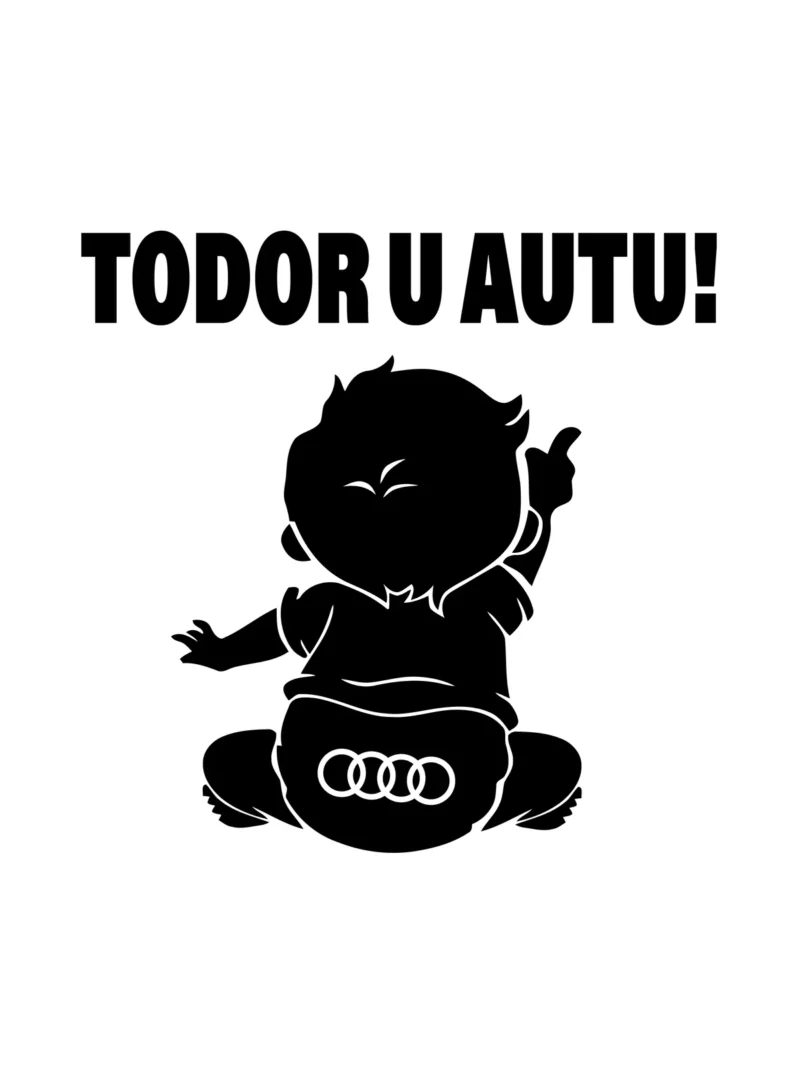 Audi 4, nalepnica Beba u autu