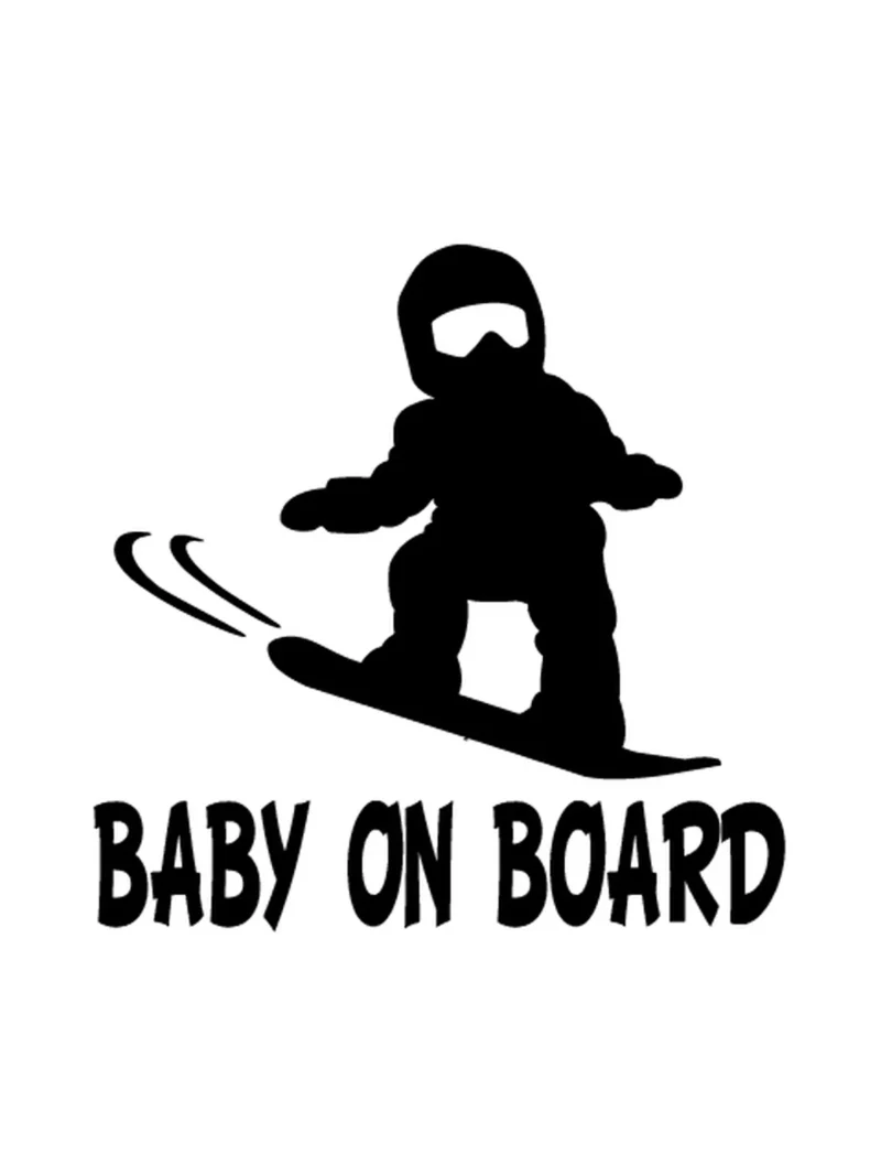 Baby on snowboard 1, nalepnica Beba u autu