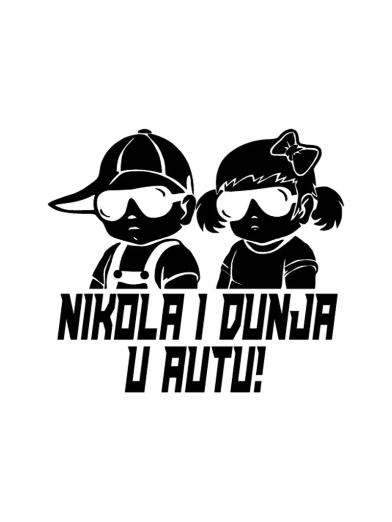 Bata i seka, nalepnica Beba u autu