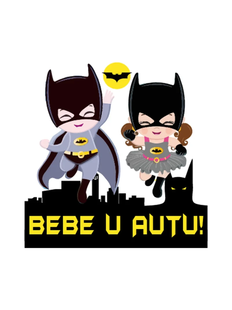 Batman 3 on board, nalepnica Beba u autu