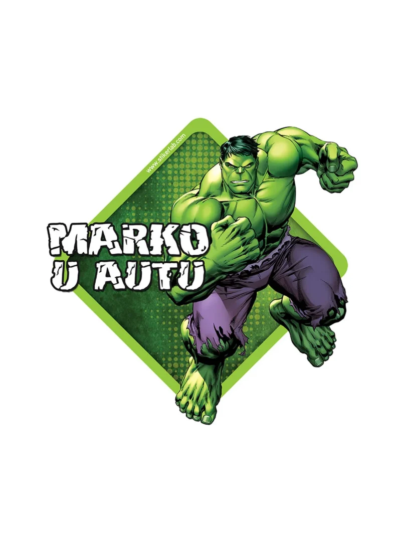 Hulk, nalepnica Beba u autu