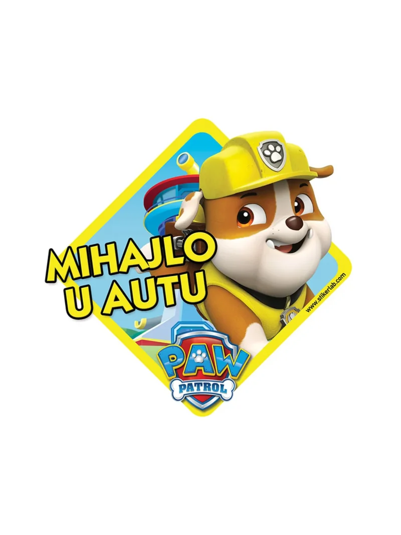 Patrolne šape Rubble, nalepnica Beba u autu