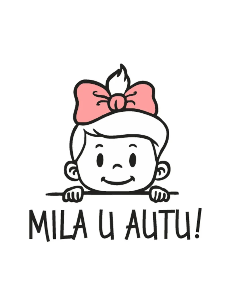 Devojcica u autu, nalepnica Beba u autu