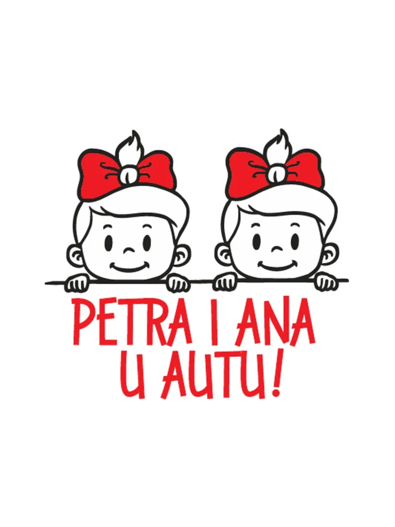 Devojcice u autu, nalepnica Beba u autu