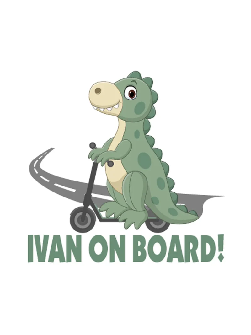 Dino 3 on board, nalepnica Beba u autu