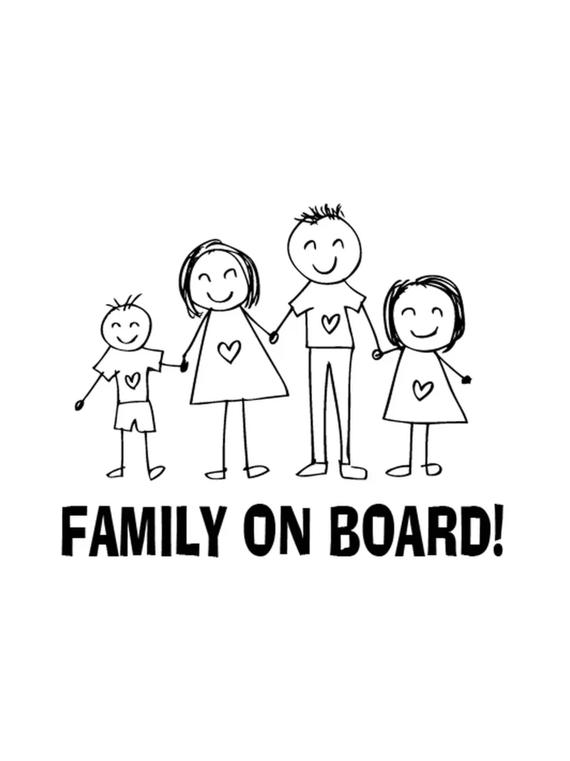 Family on board 4, nalepnica Beba u autu