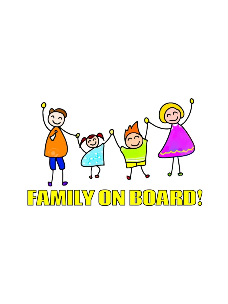 Family on board 5, nalepnica Beba u autu