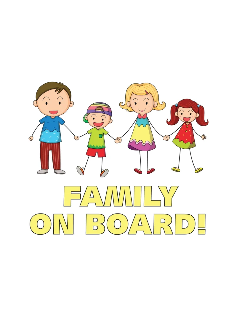Family on board 6, nalepnica Beba u autu