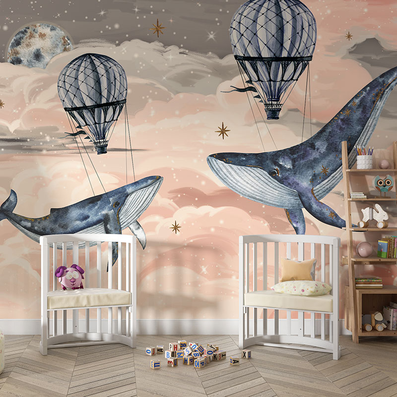 Foto tapete Whale pink, foto tapeta na zidu
