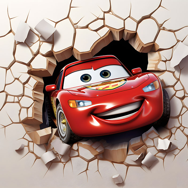 Foto tapeta Cars, veliki osmeh iz zida na zidu
