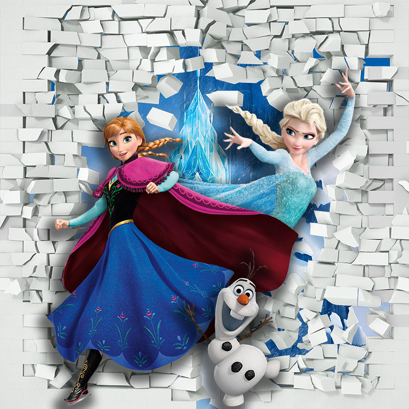 Foto tapeta Ana i Elsa iskaču iz zida na zidu