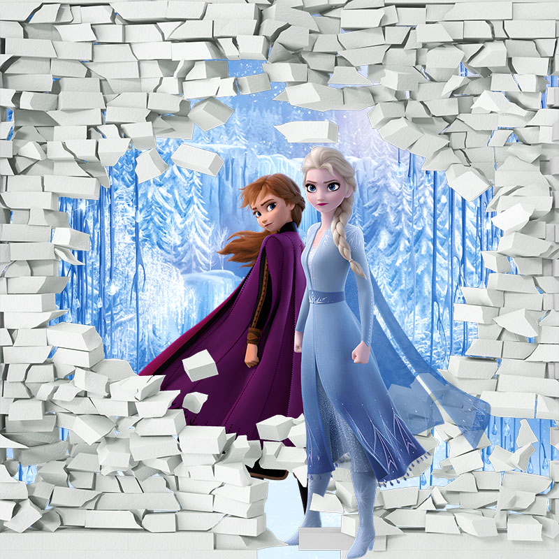 Foto tapeta Ana i Elsa u zimskoj šumi na zidu