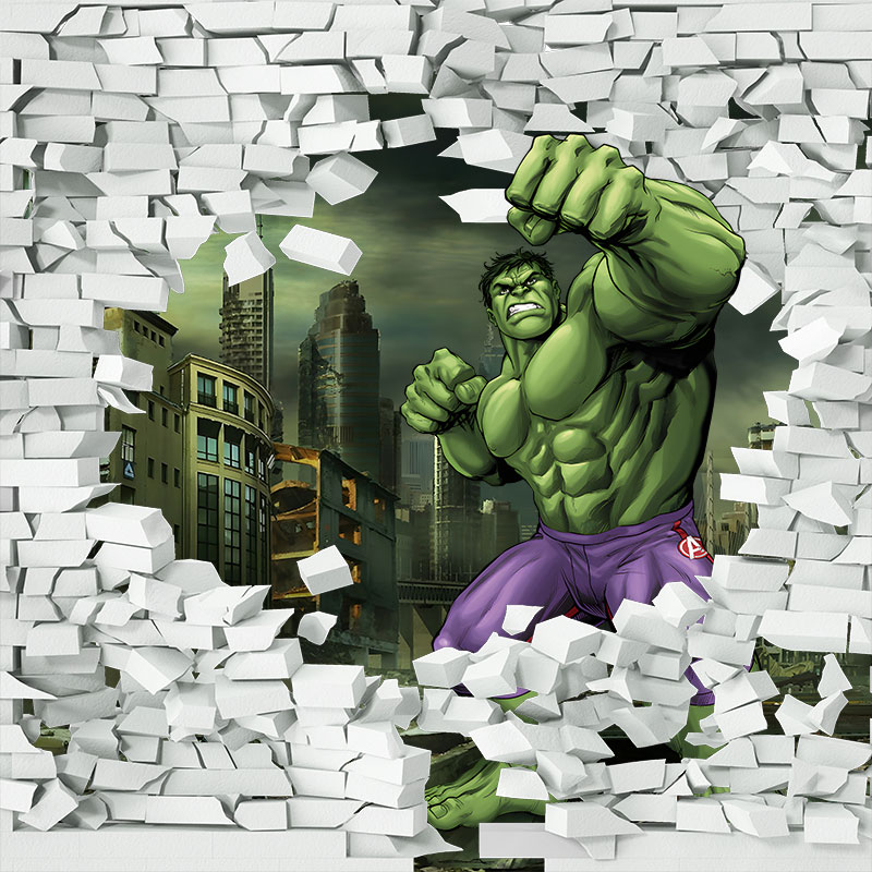 Foto tapeta Hulk iznad grada na zidu