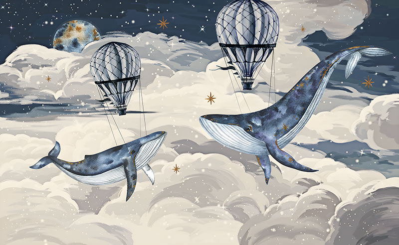 Ceo dezen Foto tapete Whale blue