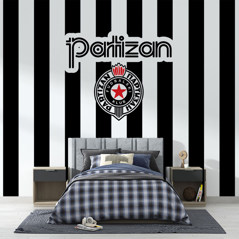 Foto tapeta Natpis Partizan i grb na zidu