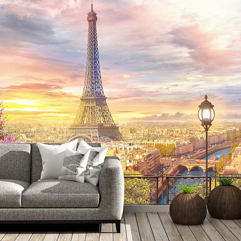 Foto tapeta Pogled na Pariz sa terase na zidu