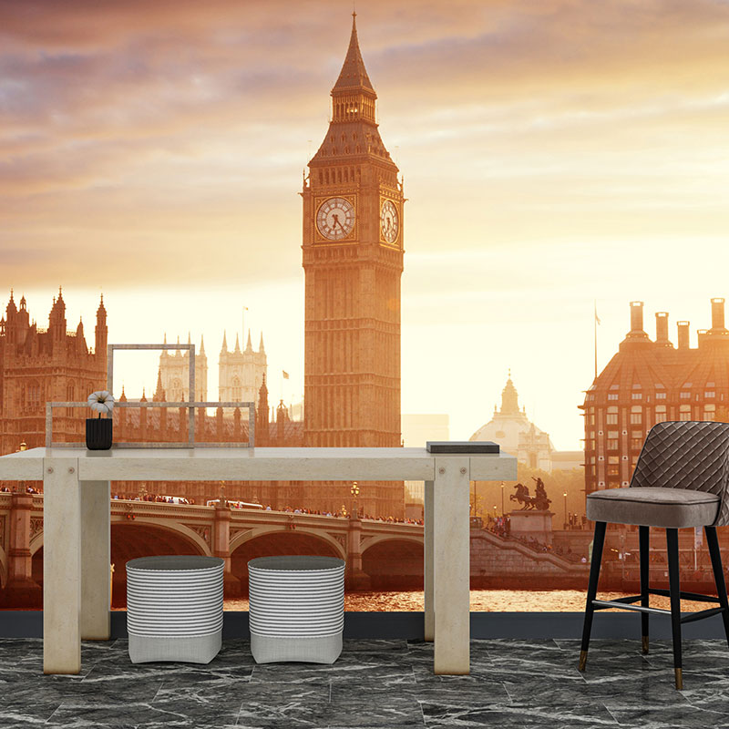 Foto tapeta Big Ben u zalasku sunca na zidu