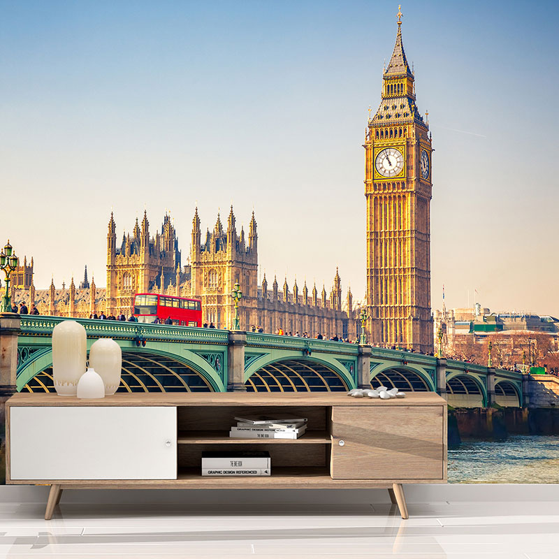 Foto tapeta Big Ben i Vestminsterski most na zidu