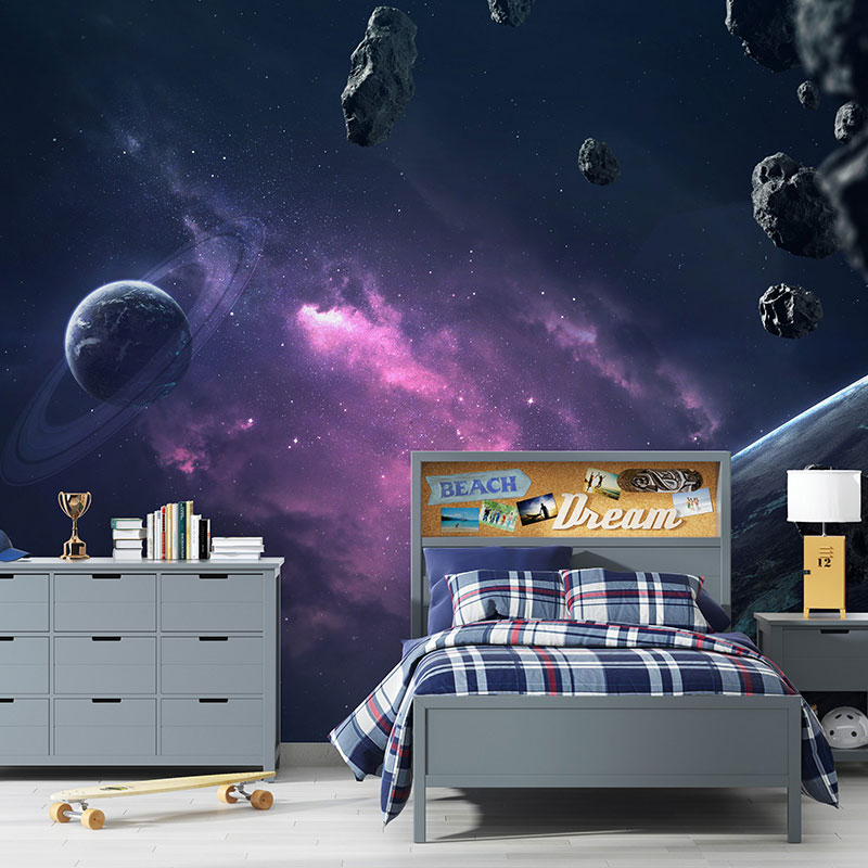 Foto tapeta Asteroidi i ružičasta maglina na zidu