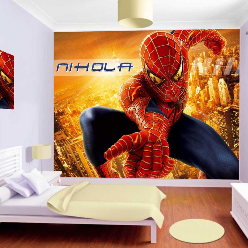 Foto tapeta Spajdermen nad zlatnim gradom na zidu