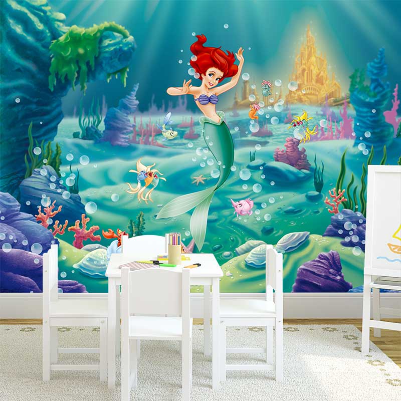 Foto tapeta Mala sirena u podvodnom carstvu na zidu