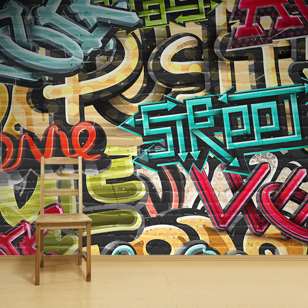 Foto tapeta Grafiti Street na cigli na zidu