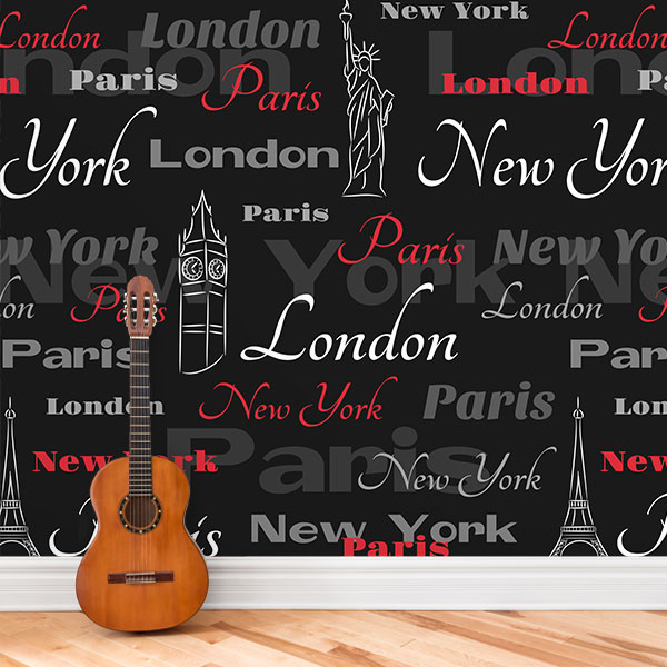 Foto tapeta Pariz, London i Njujork na zidu