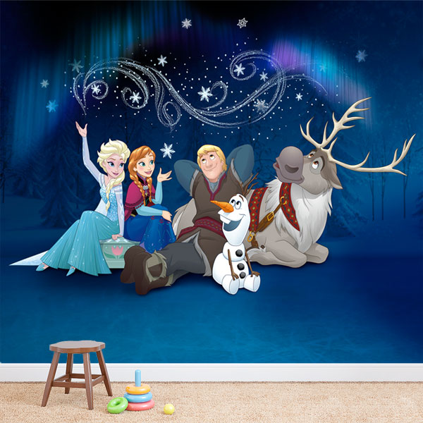 Foto tapeta Frozen drugari pod zvezdama na zidu
