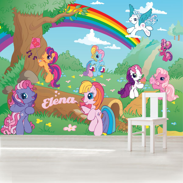 Foto tapeta My Little Pony ispod duge na zidu