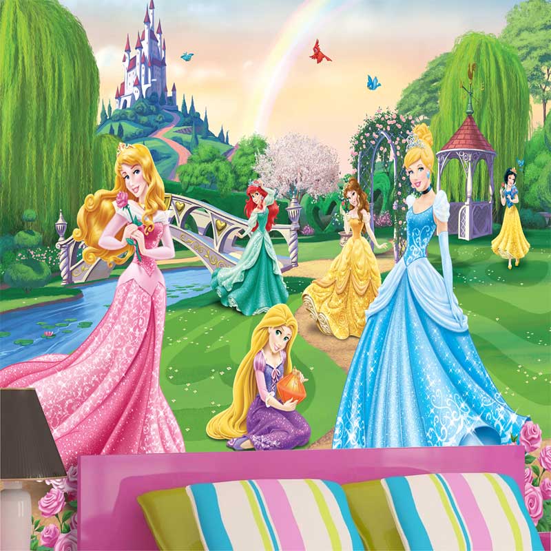 Foto tapeta Princezice u parku kraj dvorca na zidu
